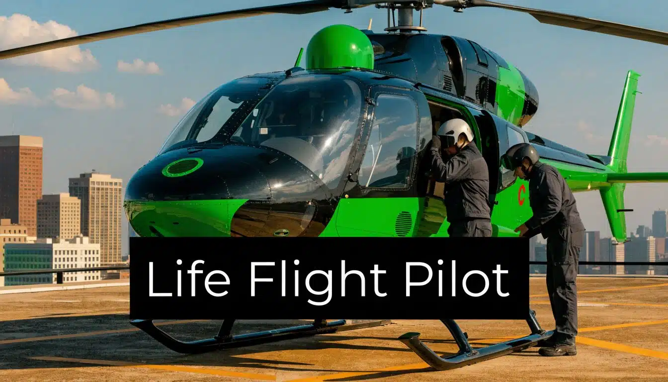 8 Top Entry Level Pilot Jobs for 2026 4 Two medical personnel in flight suits prepare for a mission beside a green and black medical helicopter.