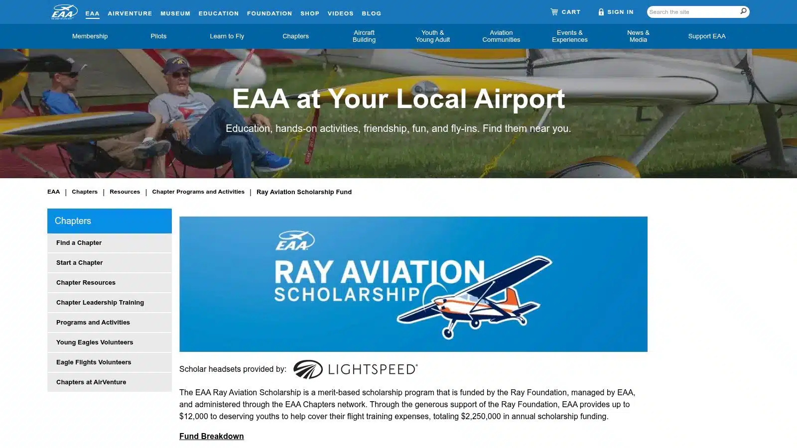 12 Grants for Flying Lessons to Launch Your Career in 2026 4 EAA Ray Aviation Scholarship