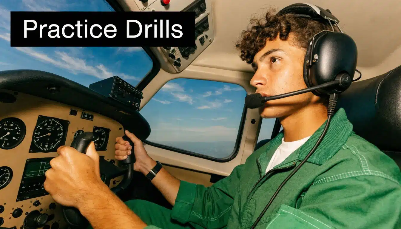 What is a Standard Rate Turn? A Pilot's Guide 4 A young male pilot in a green uniform holding an aircraft control yoke in the cockpit.