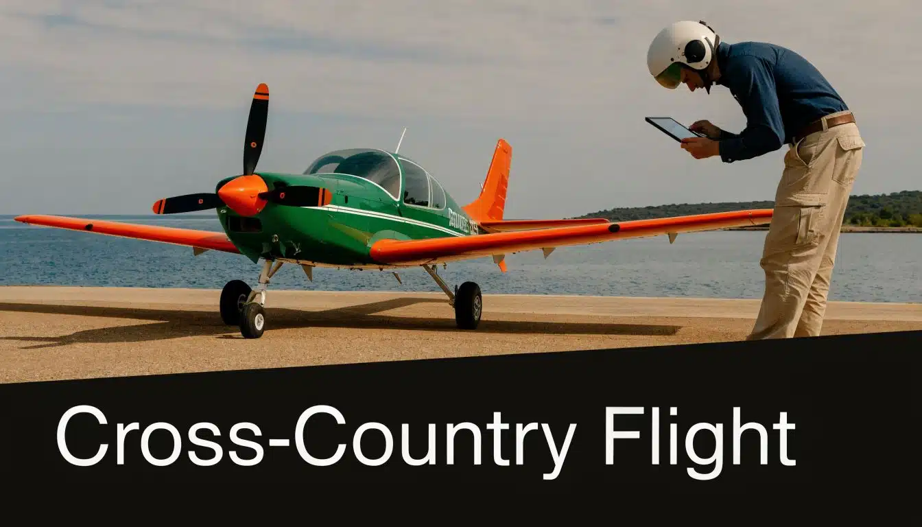 What to Do After Getting Private Pilot License: 10 Steps 3 A pilot standing on a runway looking at a tablet next to a light aircraft.