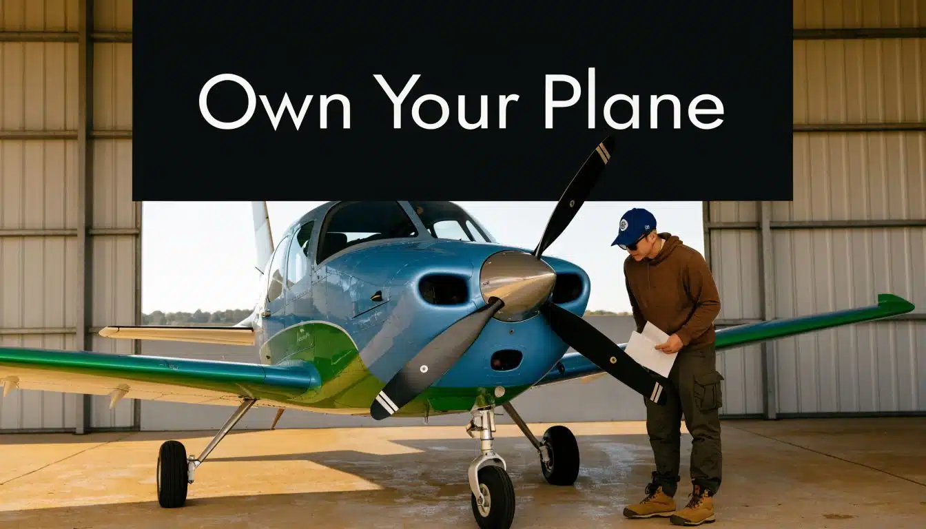 Land Flight Instructor Jobs: Your 2026 Career Guide 5 A person in a hangar inspecting a small blue and green light aircraft with paperwork in hand.