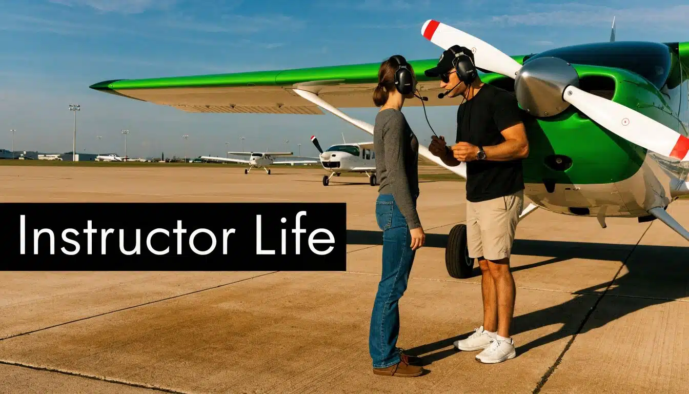 Land Flight Instructor Jobs: Your 2026 Career Guide 4 A flight instructor gives instructions to a student pilot standing next to a small aircraft on the tarmac.