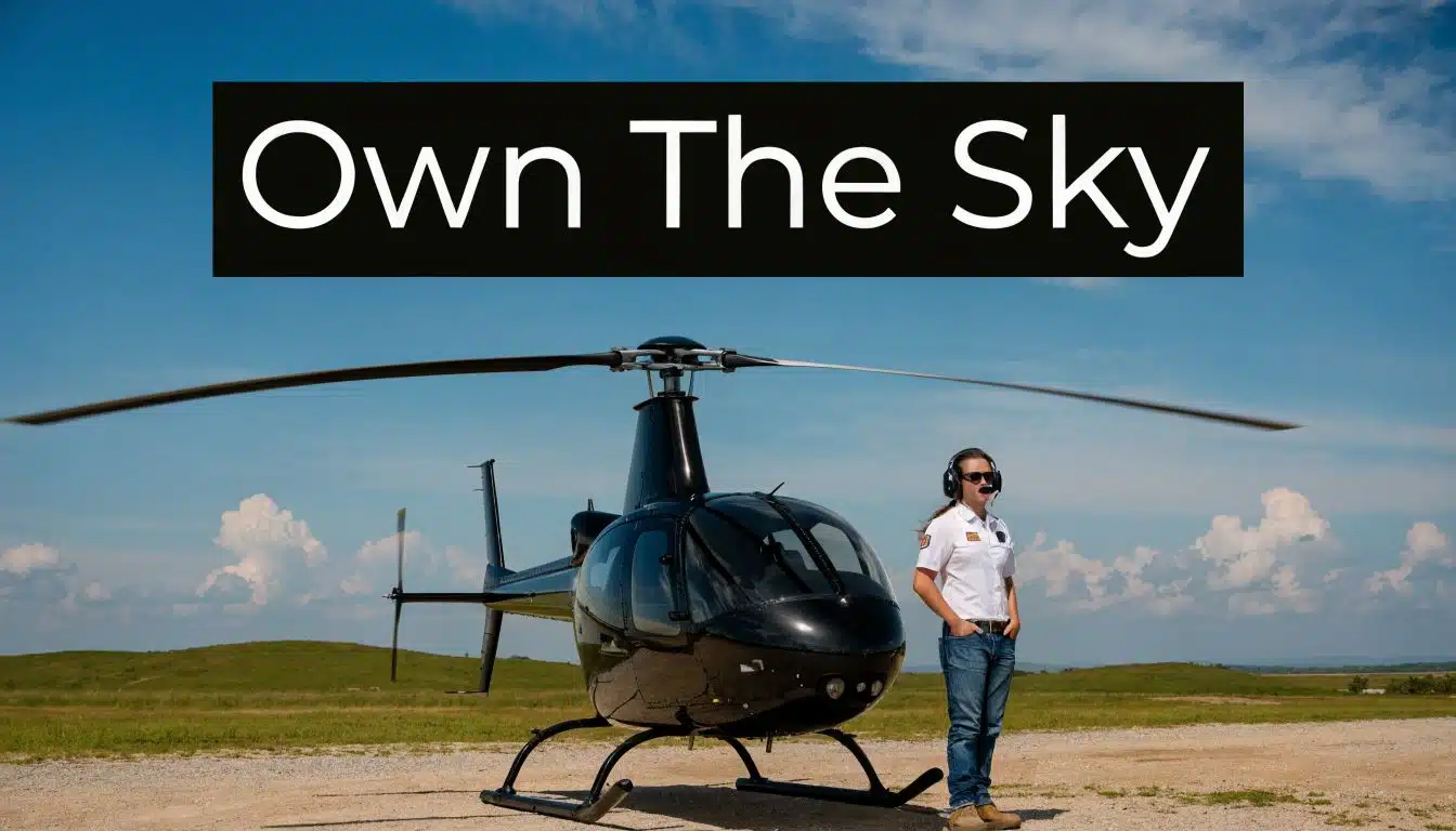 Helicopter Training California: Your 2026 Pilot Guide 5 A female pilot wearing a headset stands confidently next to her black helicopter on a sunny day.