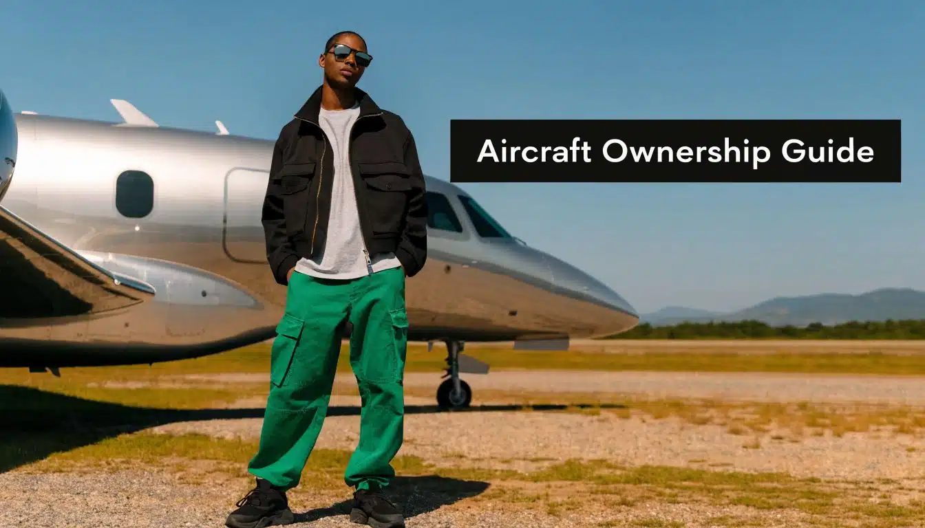 Master Your Flight Training with PilotTrainingTracker.com 5 A young man wearing sunglasses and stylish clothing standing in front of a private jet on a runway.