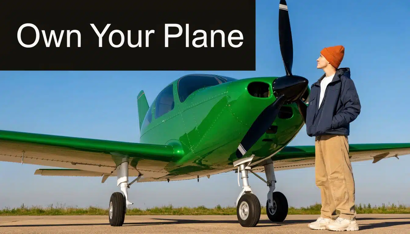 Private Pilot Checkride Pass Rate: A 2026 Guide 5 A young person wearing a beanie stands proudly next to a small green private aircraft outside.