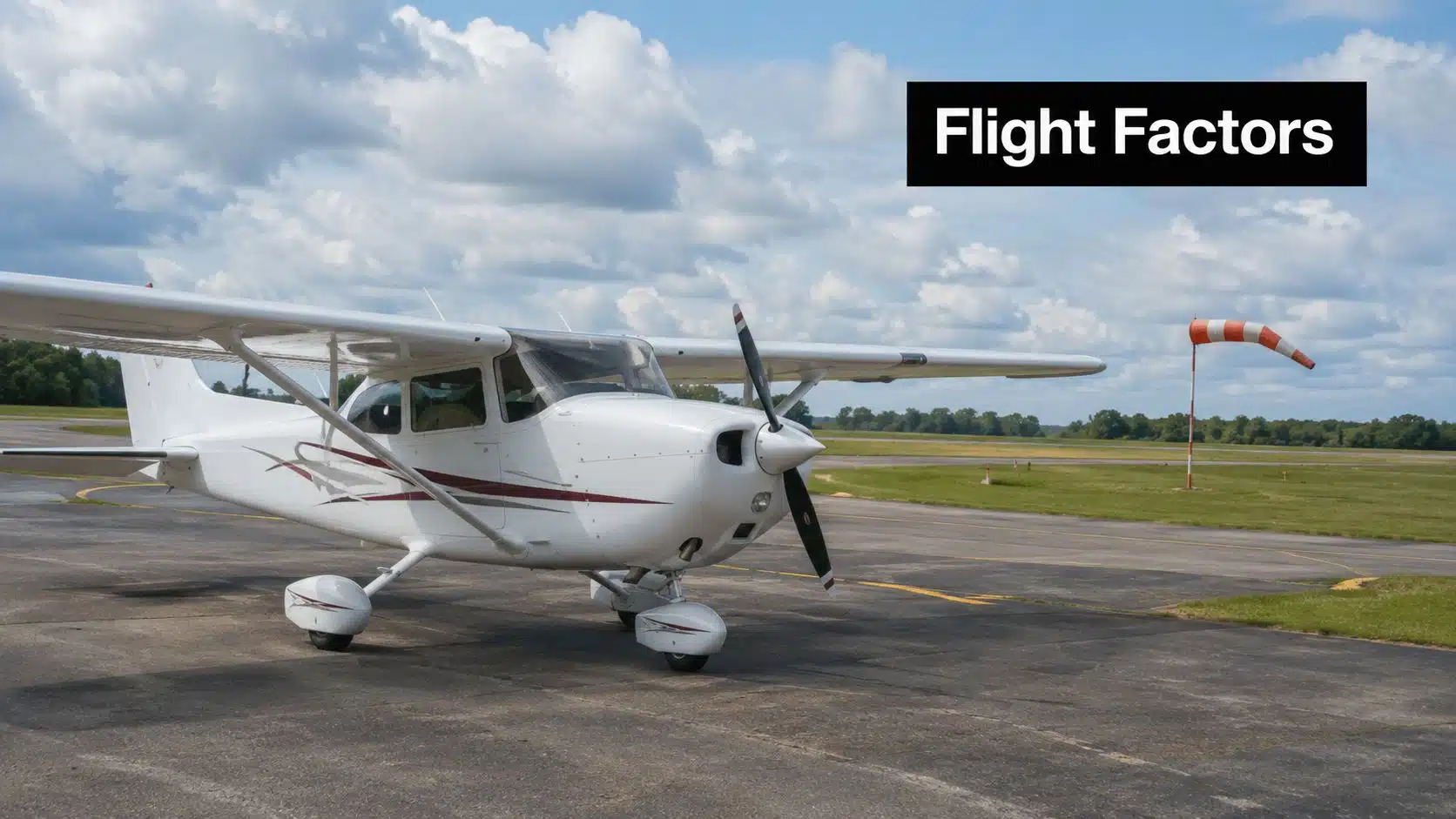 Aircraft Range and Endurance: Flight Planning Tips 2026 4 A small private propeller airplane parked on an airport tarmac under a cloudy blue sky.
