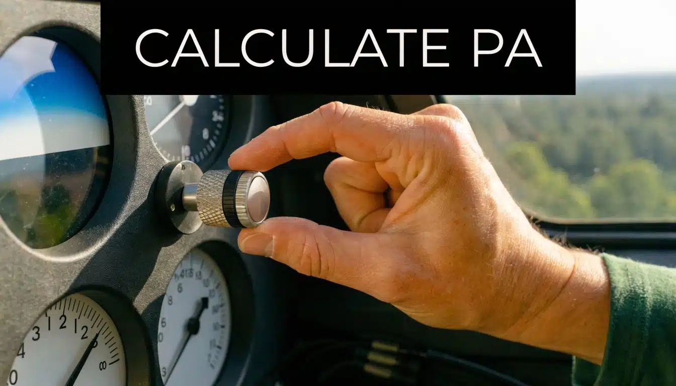 What Is Pressure Altitude? A Guide for Pilots 3 A pilot adjusting the barometric pressure setting on an altimeter in an airplane cockpit.