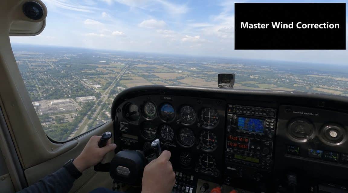 Mastering Ground Reference Maneuvers for Pilots 2 The pilot's hands maneuver the flight controls of a small airplane during a clear day flight.