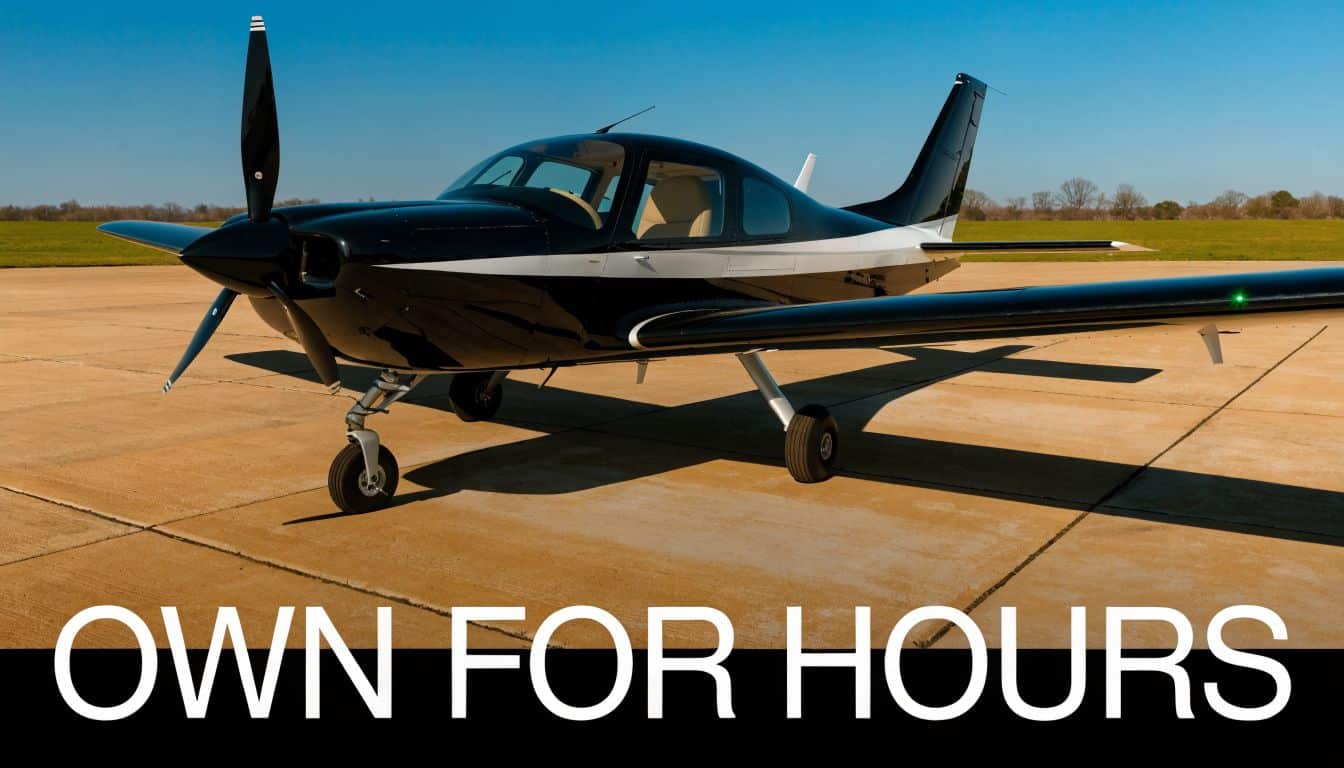 How to Build Flight Hours Fast for Your Airline Career 5 A sleek black and white single-engine private aircraft parked on an airport tarmac under a blue sky.