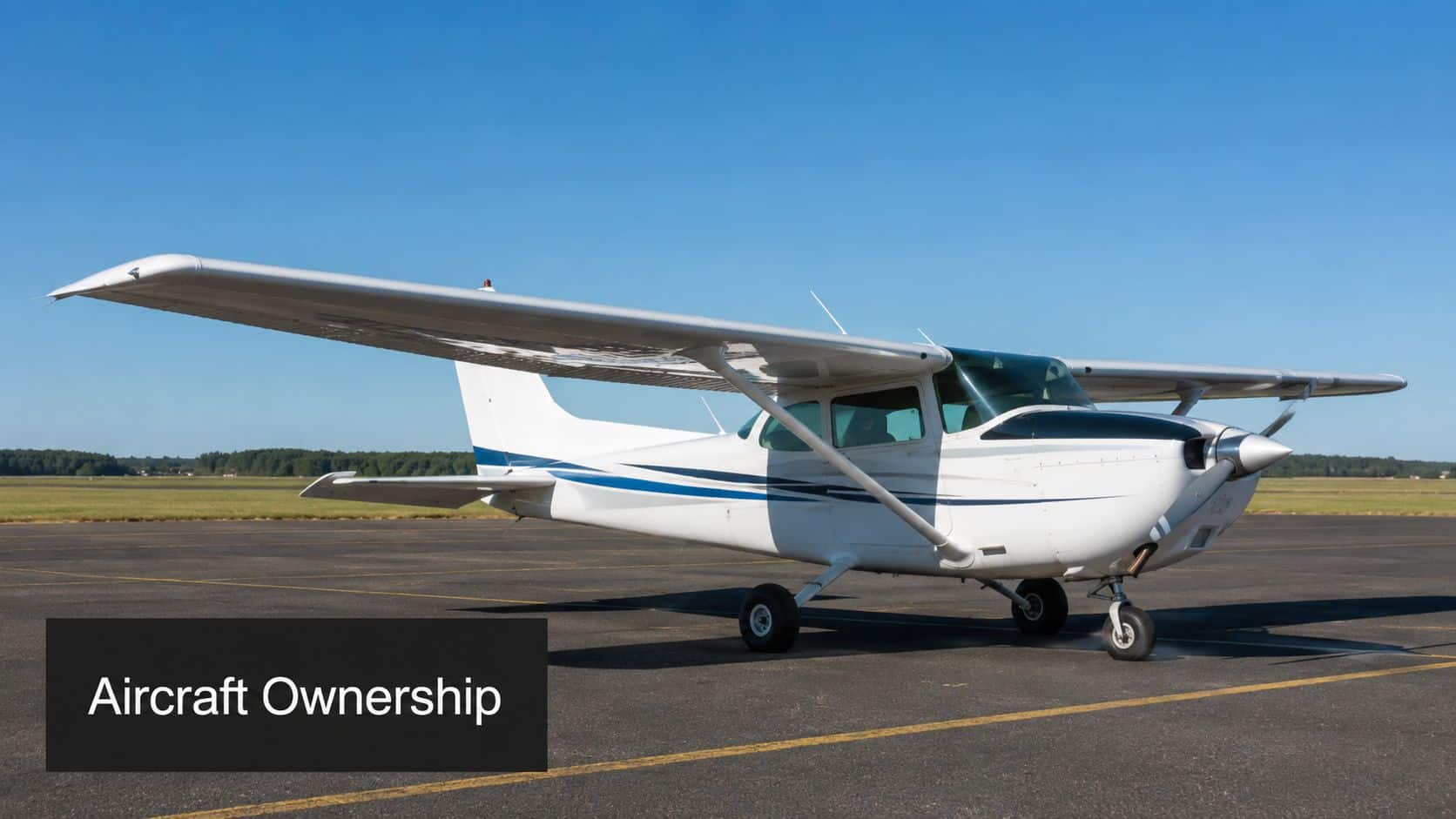 Aircraft Right of Way Rules: A Pilot's Complete Guide 4 A white Cessna light aircraft parked on an airport tarmac against a clear blue sky.