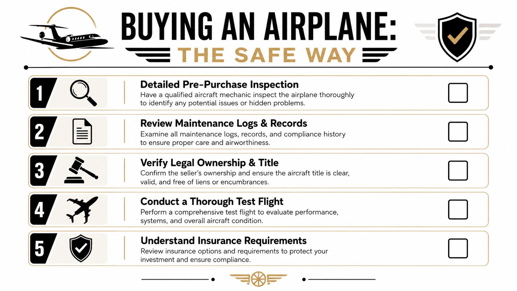 What Is Angle of Incidence? a Pilot's Guide to Performance 5 A checklist infographic outlining five essential steps for safely purchasing an aircraft or airplane.