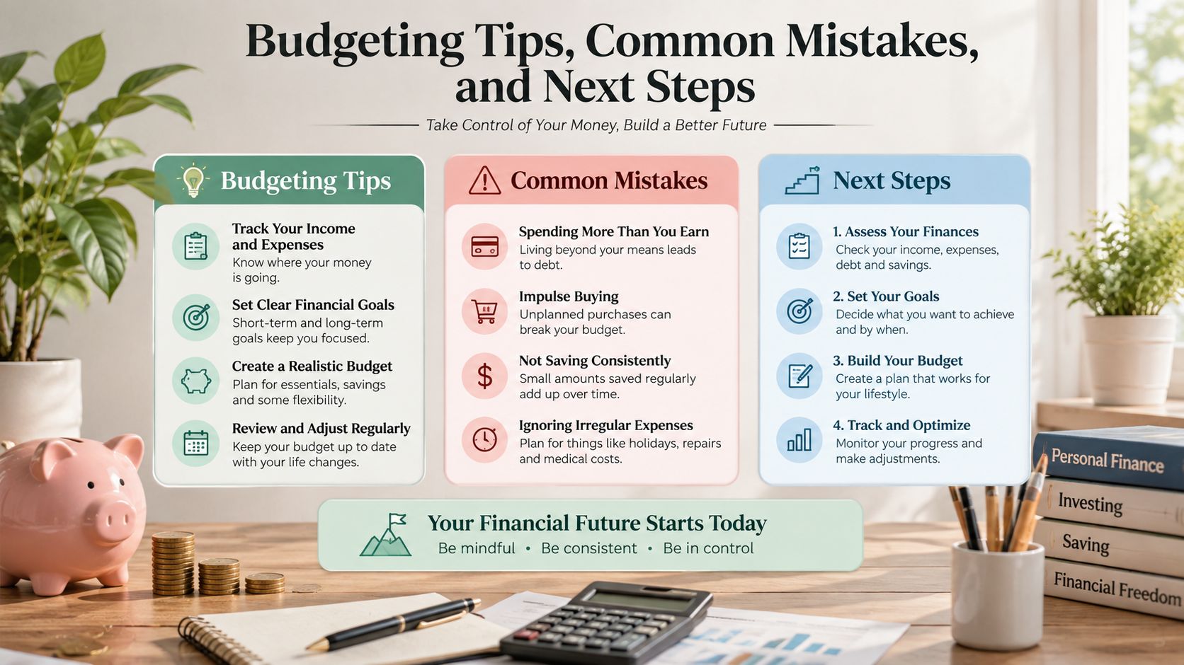 Private Pilot Training Costs: A Transparent Breakdown 5 A visual guide for personal budgeting featuring tips, common mistakes to avoid, and steps for financial planning.