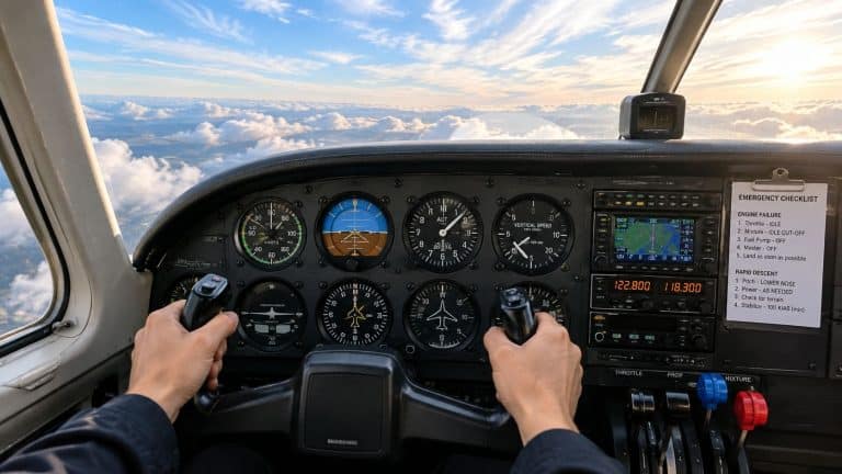 emergency descent procedures cockpit view