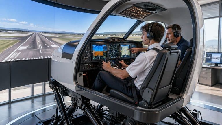 full motion aircraft simulator flight training